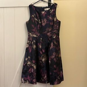 Eliza J fit and flare floral jacquard dress
